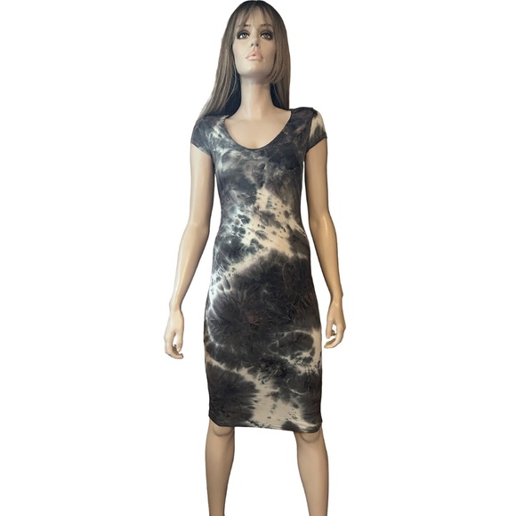 See You Monday Los Angeles Dress Bodycon Tie Dye Print Stretch Super Soft Cosy - Picture 5 of 16